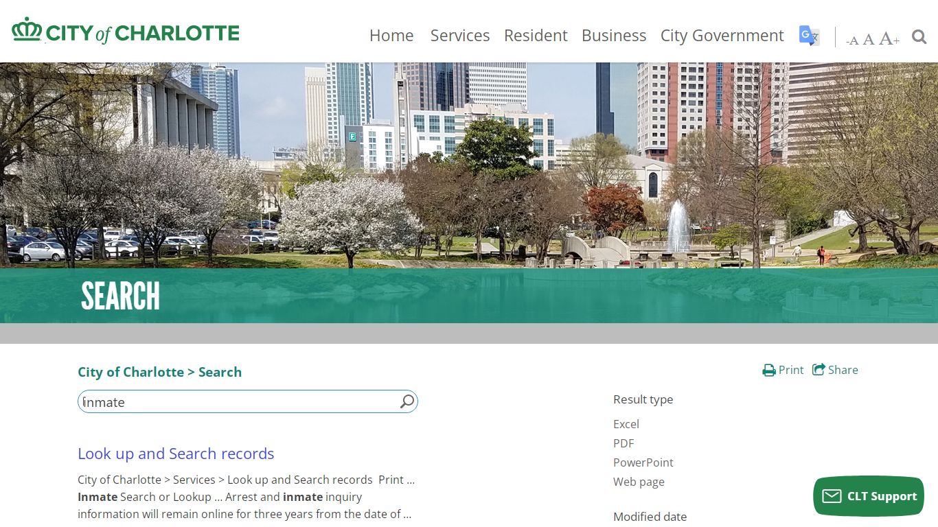 Search > Search - City of Charlotte Government